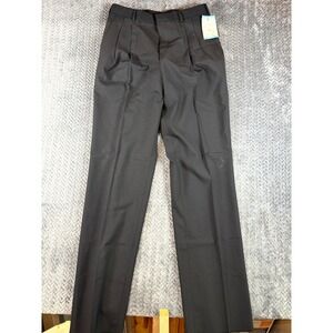 Doc & Amelia Premier Dress Pants Mens 32 Black Pleated Straight Formal Business